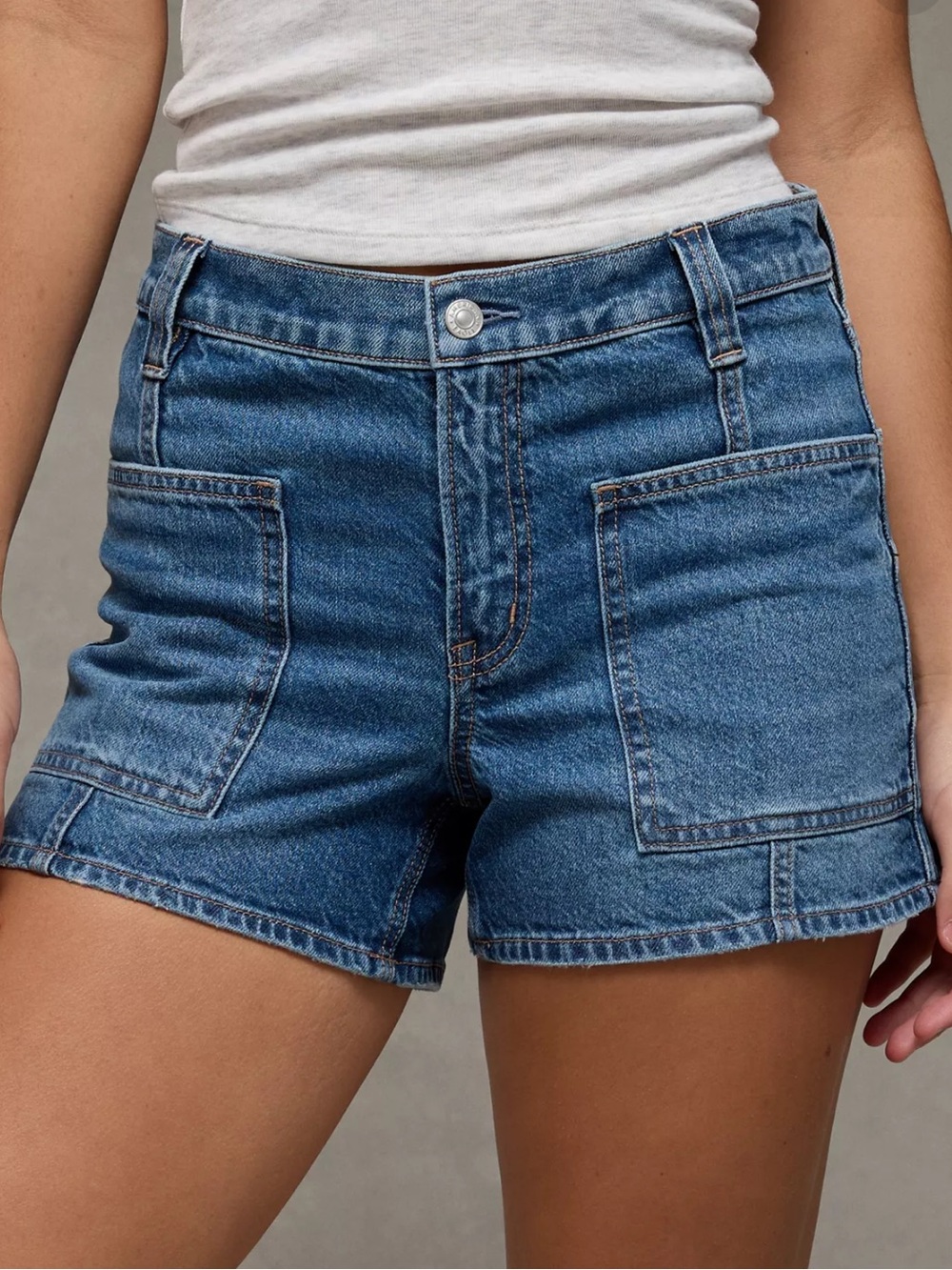 American Eagle Strigid Super High-Waisted Relaxed Denim Short